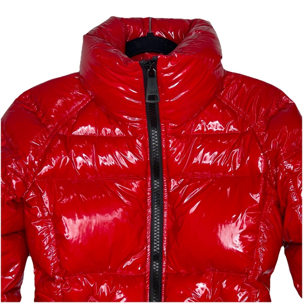 SAM. Freestyle Down Puffer Jacket XS Gorp Ski Quilted Outdoor Glossy Zip Cherry - Picture 3 of 12